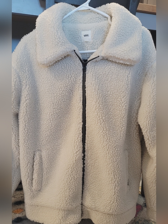 Vans Jackets & Blazers - Vans Cream Sherpa Zip Teddy Jacket
